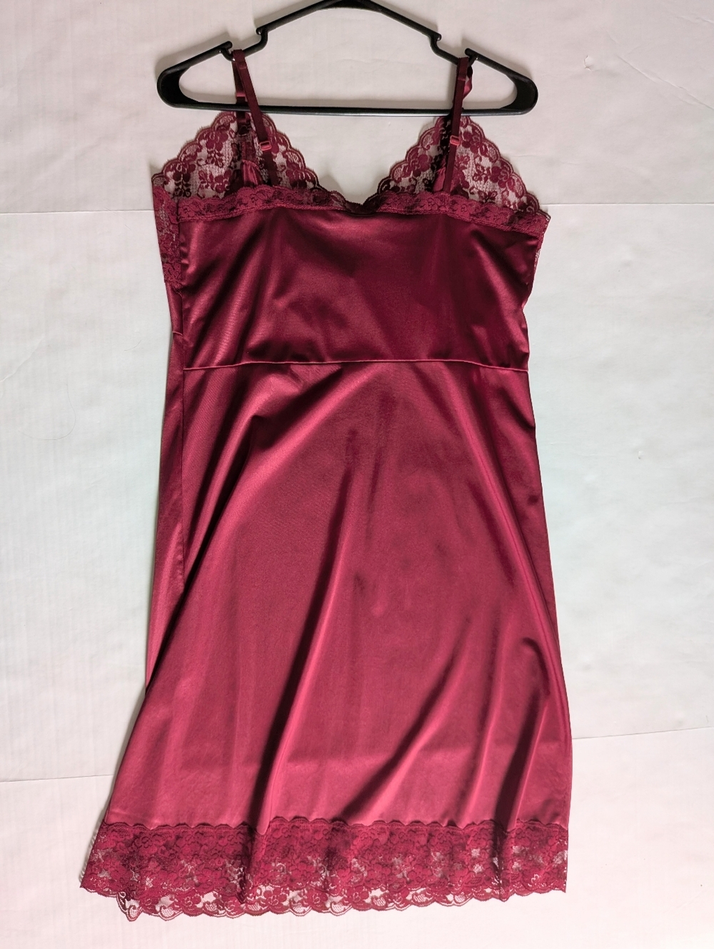 Vintage Slip Burgundy Women's Size 38 - Picture 9 of 11